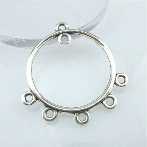 20pcs Zinc Alloy Charms Round Shape Circle Connector Tassel Charms For DIY Tassel Earrings Jewelry Making Finding Accessories