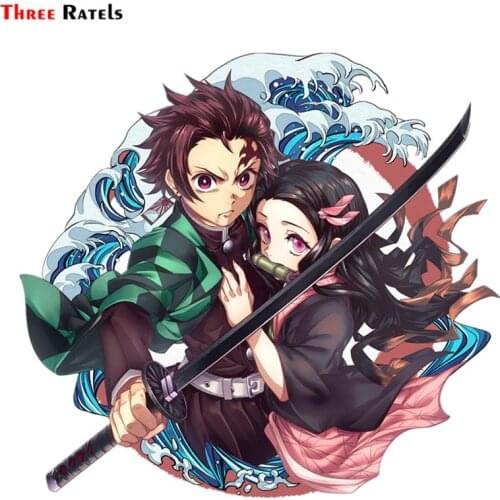 Three Ratels FC473 Demon Slayer Kimetsu No Yaiba Tanjiro Kamado 3D Poster Cartoon Anime Car Hood Sticker Laptop Decal