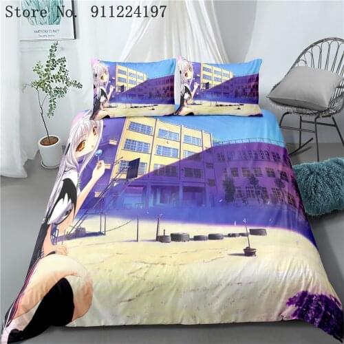 3D Anime Bedding Set High School Printing Duvet Cover Comfortable Microfiber Single Double Queen King Bedclothes Home Textiles