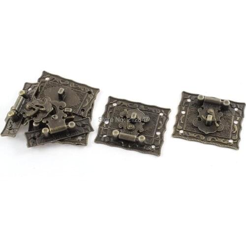 5pcs 51mmx43mm Antique Style Jewelry Box Hasp Latch Lock w Screws