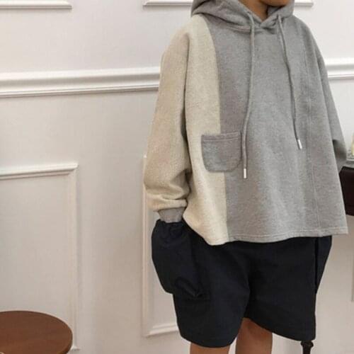 8560 Children Clothes Hot Sale Hoodies Autumn And Winter 2021 Baby Boys Pullover Fashion Color Contrast Girls Cool Hoodies Tops