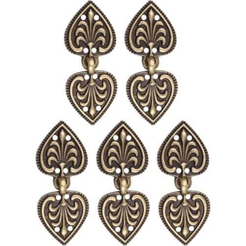 US Stock Metal Copper Cape Clasp Fasteners Vintage DIY Heart/Flower Shaped Cardigan Clips Decorative Sewing Buttons for Clothing