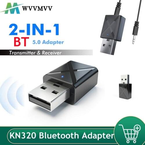 Bluetooth 5.0 Audio Transmitter Receiver Mini USB 3.5mm AUX Jack Stereo Music Wireless Bluetooth Adapter For TV PC Car Speaker