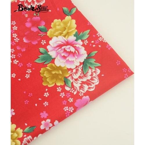 Booksew 100% Cotton Poplin Fabric Flower Designs High-Density Cloth Fat Quarter Meter For Shirt Crafts Dress Patchwork Clothing