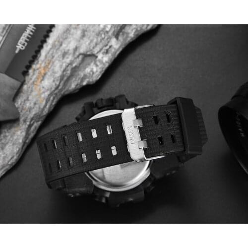 OHSEN brand AD1606 black rubber silicone strap watch band accessory