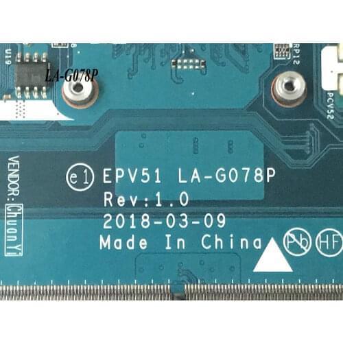 FAST SHIPPING.100% WORKING ,EPV51 LA-G078P REV : 1.0 Laptop Motherboard For HP 15-DB NOTEBOOK.ONBOARD PROCESSOR A9