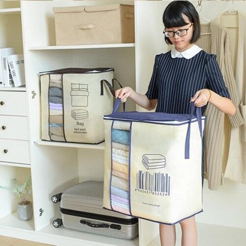 Folding Storage Box Dirty Clothes Collecting Case Non Woven Fabric With Lid Storage Bag Ogranizer for Quilts Toys Quilt