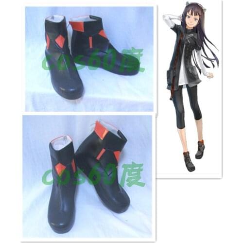 Guilty Crown TSUGUMI Black Cosplay Shoes S008