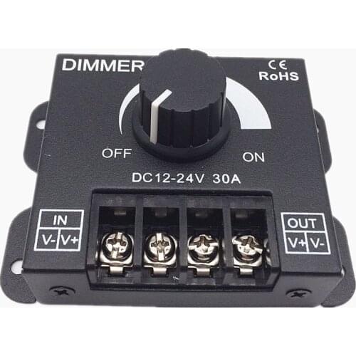 DC 12V 24V 30A Balck LED Dimmer Switch Brightness Controller for single color 5050 3528 5630 led lamp strip light