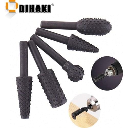 5pcs Woodworking Profiled rotating rasp steel Engraving Pattern Cutter Milling Grinding Head conductor for drilling Power Tools