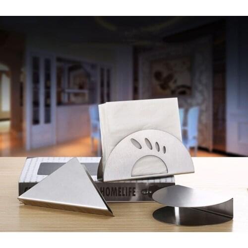 Stainless Steel Napkin Holder Paper Serviette Dispenser Vertical Decorative Tissue Rack Box for Dining Table Kitchen Counter