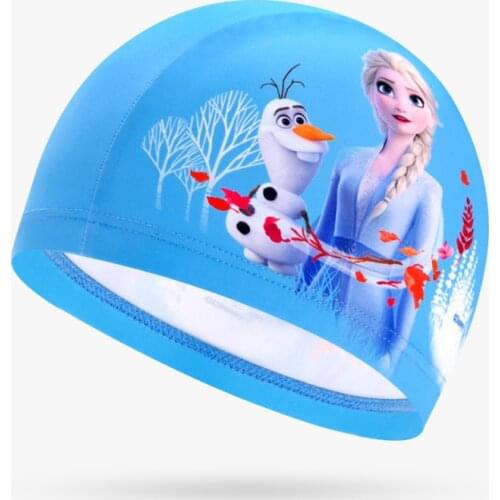 Disney Frozen 2 Elsa Anna Cartoon Children Swimming Cap Sofia Cute Baby Girls Swimming Hat Elastic Kids Pool Cap 2-10 Years Old
