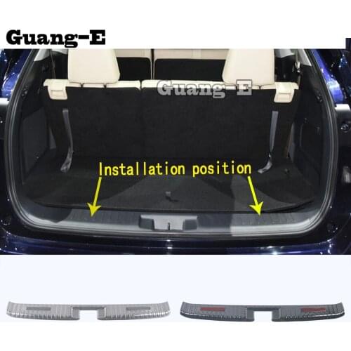 For Toyota Highlander 2020 2021 2022 Car Inner Inside Rear Bumper Trim Stainless Steel Scuff Sill Trunk Plate Pedal Moulding