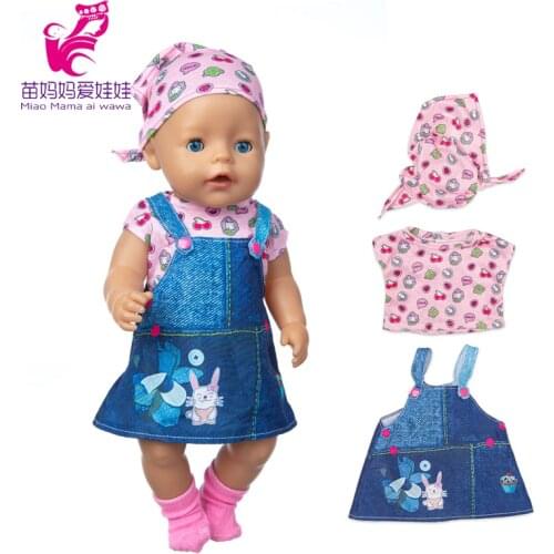 Baby New Born Doll Clothes Jeans Summer Dress for 17 inch Baby Doll Clothes Toys Children Gift