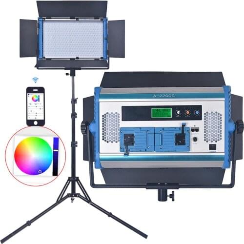 Fosoto A-2200C Photographic Light RGB LED Lamp 2800k-9999k Temperature 180W With Mobile APP Remote Control Software Tripod