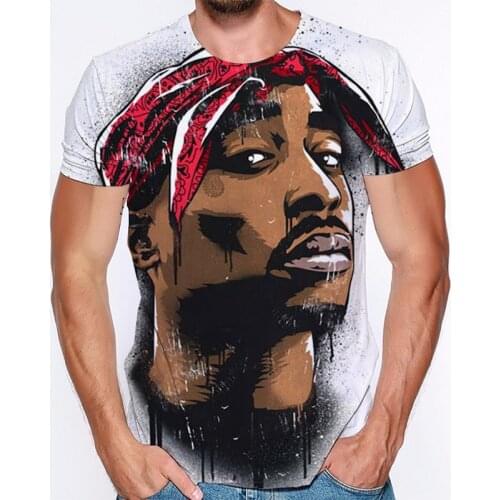 Hip Hop Rapper 2pac Tupac T Shirt Women Men 3D Print T-Shirts Pop Star Short Sleeve Harajuku Streetwear Summer Tee Top