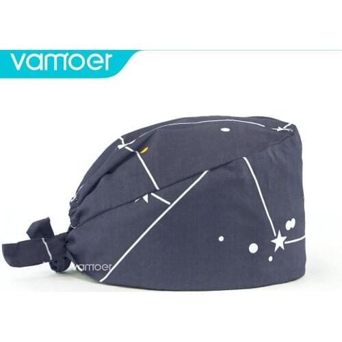 Unisex Cotton Pet Veterinary Beauty Salon Hat gorros quirurgicos Cartoon Printed Scrub Cap Nursing Hats dentist cap Working Hat