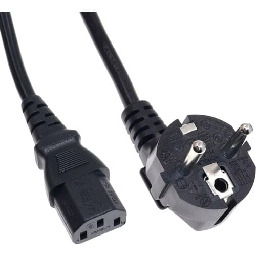 C13 Computer EU Power Cable European Type F Adapter Plug to IEC C13 Extension Cord For Monitor PDU Antminer Printer 3m