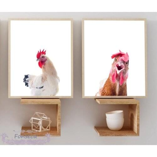 Cock Rooster Canvas Painting Modern Chicken Photography Print Poster Poultry Animal Kitchen Farmhouse Decor Wall Art Room Decor