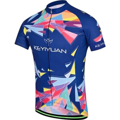 KEYIYUAN Summer Short Sleeve MTB Breathable Cycling Jersey Bicycle Top Shirt For Men Mayots Ciclismo Hombre Camisa Bike