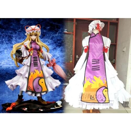 Kisstyle Fashion Touhou Project Yukari Yakumo Cosplay Costume Lolita Gown Dress Hand-made