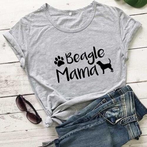 Summer Casual Graphic T Shirts Woman Drop Shipping Beagle Mama Tshirt Short Sleeve Woman Top Pullover