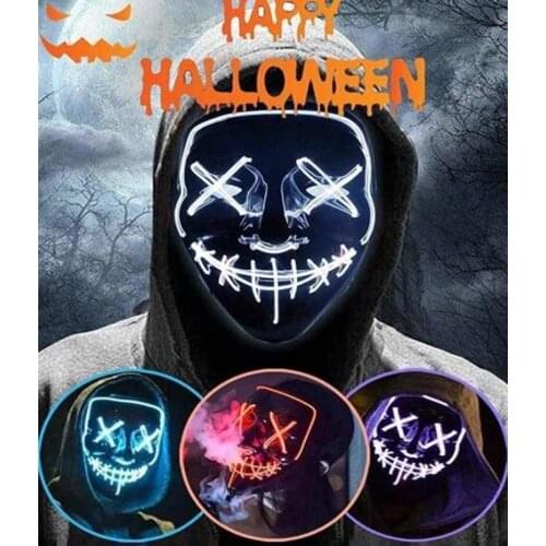 Halloween Light Up Purge Mask Stitched LED Purge Festival EDM Cosplay Costume Purge Mask