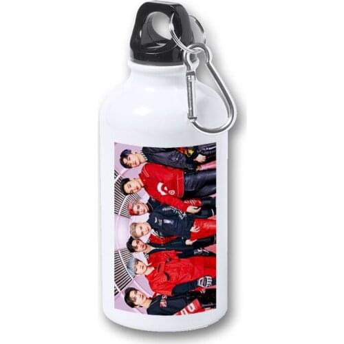 MERCHANDMANIA BIDON METALICO 400ML SUPER M KPOP SUPER ONE bottle metal travel sport picnic fishing custom hunting