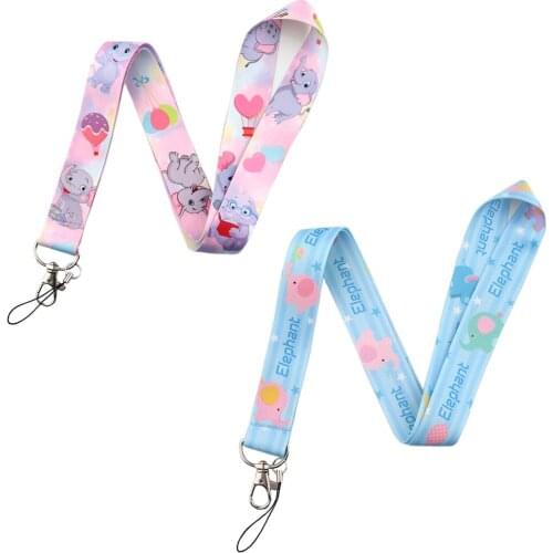 YL812 Cute Elephant Lanyard Keychain ID Badge Holders Mobile Phone Rope Key Lanyard Neck Straps Key Rings Accessories