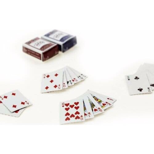 For 1:12 Dollhouse Mini Poker Home Decoration Poker Cards Playing Games