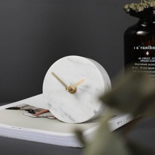 Natural Marble Table Desk Clocks CBACCABC Bell Light Luxury Home Decoration Ornaments Living Room