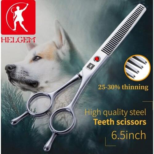 HELGEM Professional Pet Dog grooming Thinning scissors 6.5 inch 9CR For Puppy Dogs