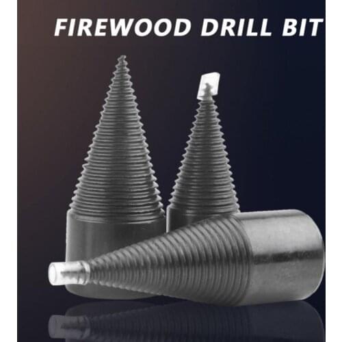 Professional Firewood Splitter Machine Drill Wood Cone Reamer Punch Driver Drill Bit Round/Hex/Triangle Shank Drilling Tools