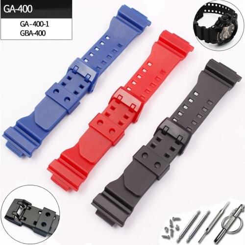Watch accessories pin buckle 16mm for Casio resin gshock GA400 GBA401 mens and womens sports rubber strap
