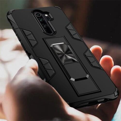 Luxury Armor Shockproof Case For Xiaomi Redmi Note 9 8 7 K30 Pro 8A 9A Magnet Car Metal Ring Built in Kickstand Cover Case Shell