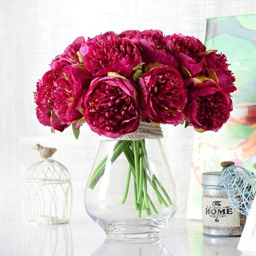 Silk flower wedding bouquet peony dahlias Artificial flowers fall vivid Hydrangea wedding flower bridal bouquets decoration