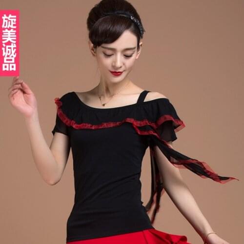 Gauze short-sleeve modern Latin dance clothes top for women/female/girl/lady, costume performance wears practice dress yb0311