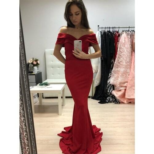 Unique Design Off The Shoulder Evening Gowns Sexy Mermaid Party Dress for Special Occations