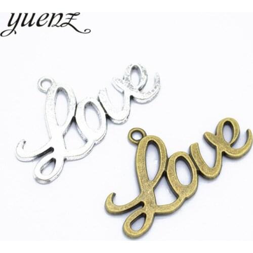 YuenZ 7 pcs Letter Love Charms Metal Pendant Fit Diy Necklace Jewelry Making 40*22mm S112