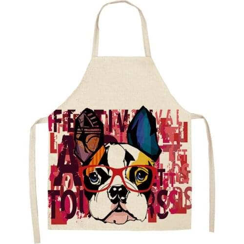 Animal Dog Pattern Aprons for Women Cooking Accessories Kitchen Apron Women Kitchen Apron Woman Kitchen Apron Barista Man Kid