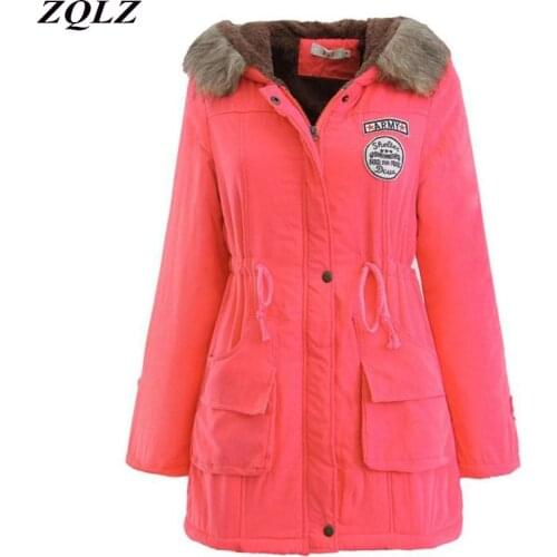 ZQLZ 2020 Winter Jacket Women Long Parkas Warm Slim Hooded Outerwear Female Casual Thick Warm Coat Plus Size Chaqueta Mujer