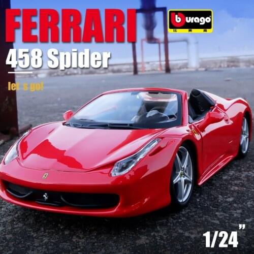 1:24 Ferrari 458 Spider Convertible Alloy Sports Car Model Simulation Diecasts Toy Metal Vehicle Car Model Collection Kids Gift