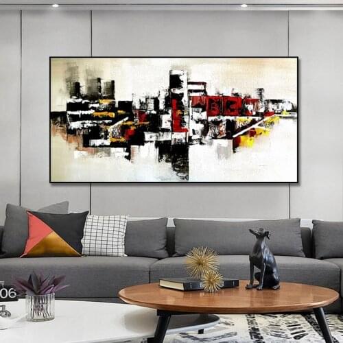 100% Hand Painted Abstract Oil Painting Wall Art Retro Picture Minimalist Decorative Modern On Canvas For Living Room No Frame