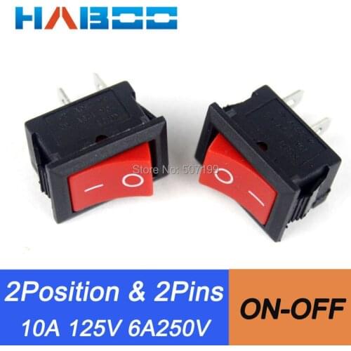 100pcs/lot household appliance on/ off SPST KCD1 electrical 2pins2 positions rocker switch labels mini push button boat switch