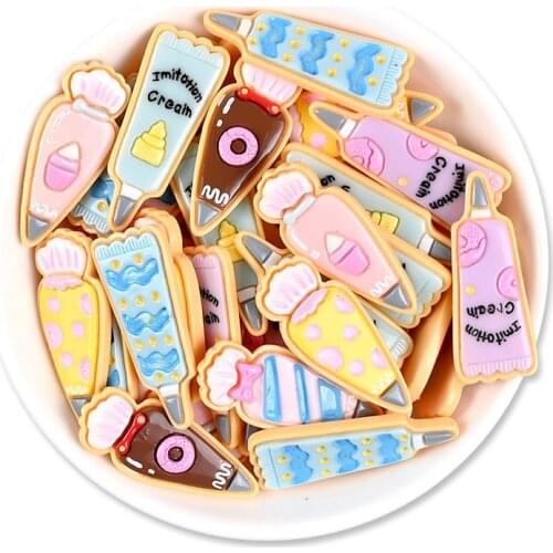 14 Pcs 37mm Artificial Resin Flatback Butter Gum Scrapbooking Cute DIY Craft Jewelry/Hairpin/Cake/Phone case Accessories