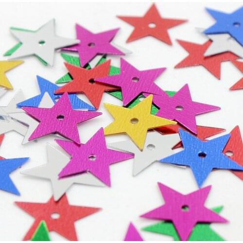 15mm Five Star Shape Flash PVC Flash Pearl Flake For DIY Wedding Decoration