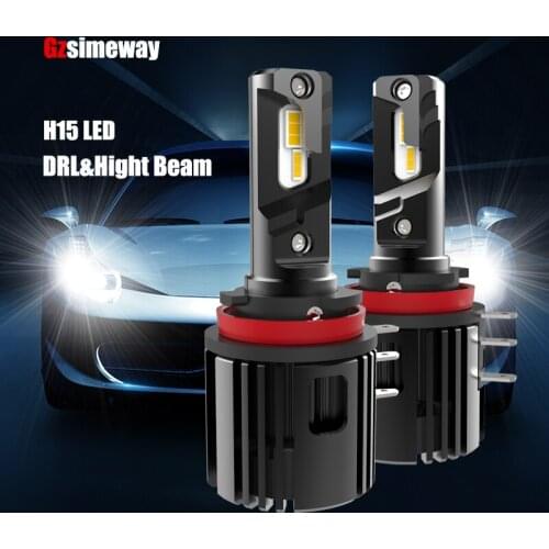 2PCS Car Lamp H15 Canbus 20000LM Auto Headlight Bulbs High Beam Headlamp and Daytimes Running Light Stock Replacement 6000K 12V