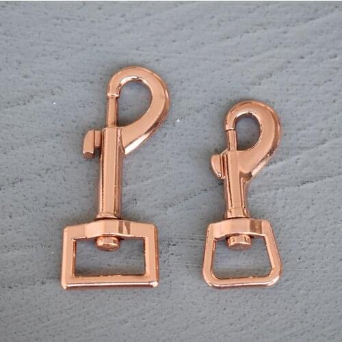 20 Pcs 15/20/25/30mm Snap Hook Leather Belt Strap Bag Buckles Metal Clasps Lobster Dog Collar Keychain Swivel Rose Gold
