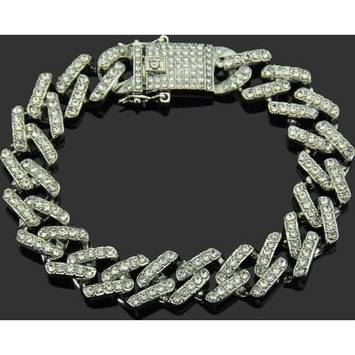 2021 xuanpai European and American fashion jewelry water CUBAN CHAIN hiphop exaggerated hip hop Bracelet hot jewelry