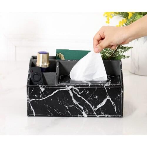 Free shipping European noble leather phone receive a case of tea table shelf remote control Creative living room storage box